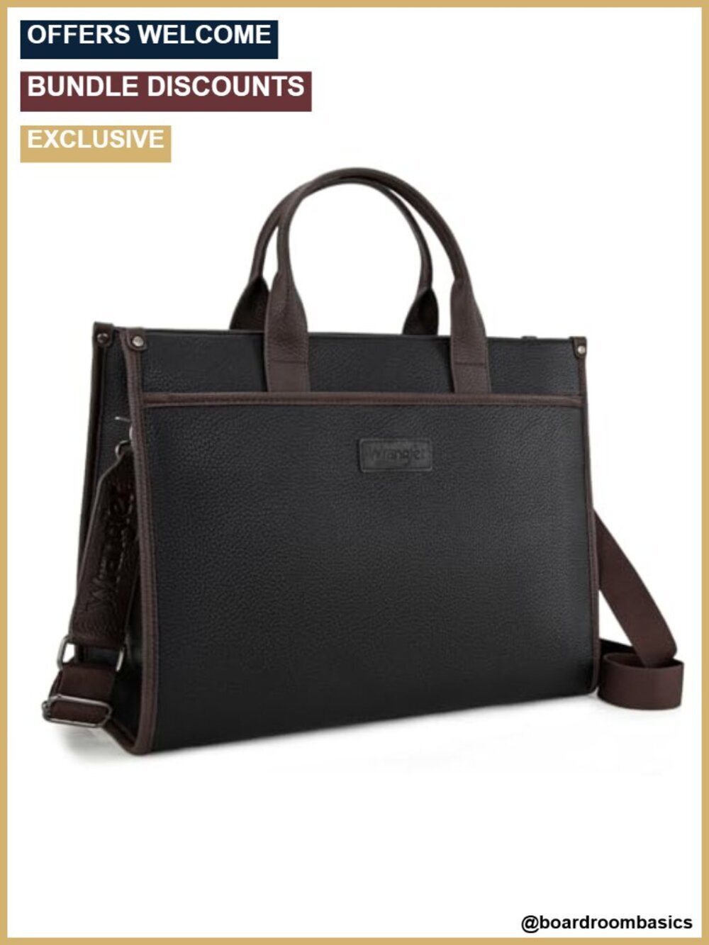 Vintage 15.6" Laptop Tote Bag Waterproof Faux Leather Work Briefcase